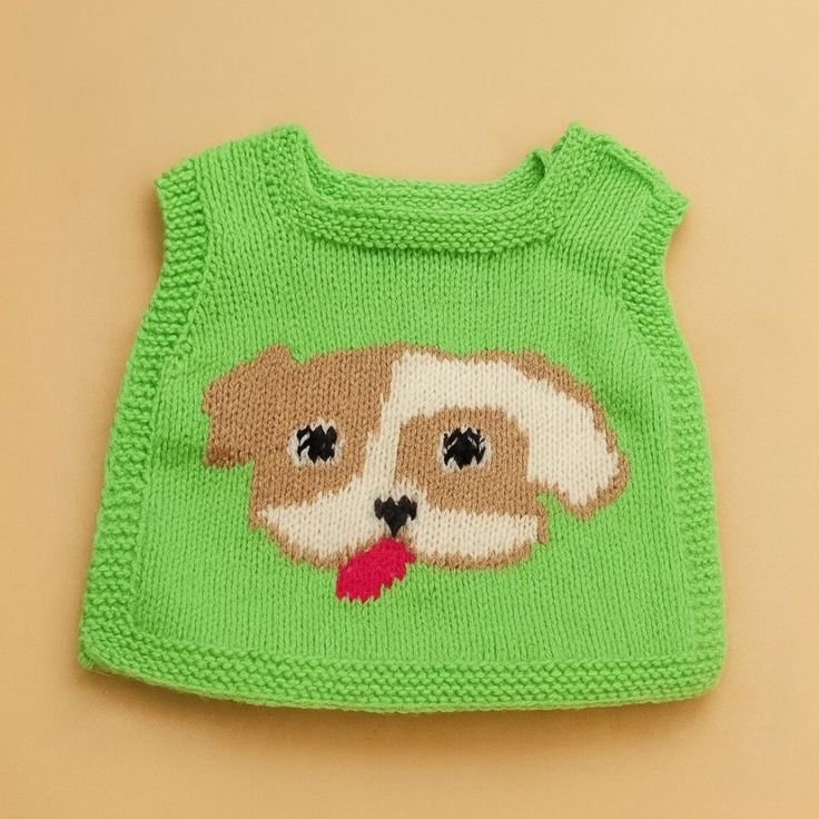 Handknitted Woollen Puppy Sweater for Kids for Newborn Baby